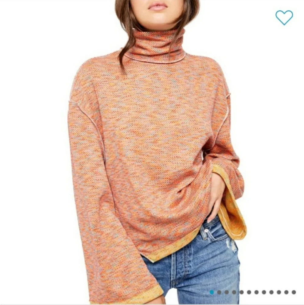 FREE PEOPLE Sunny Days Turtleneck Lightweight Knit Pullover Size XS NWT